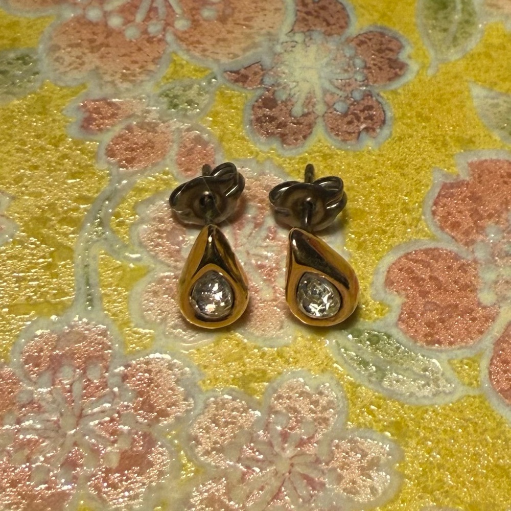 Elegant Gold and Silver Teardrop Earrings